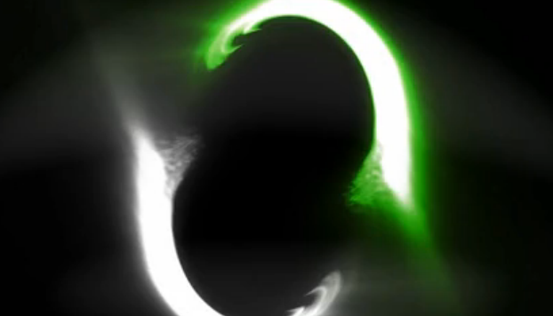 Green and White Swirling Plasma